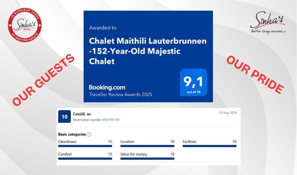 Chalet Maithili Lauterbrunnen -152-Year-Old Majestic Chalet Exterior photo